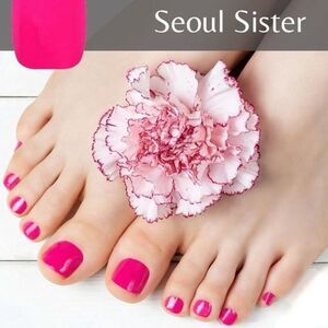 Color Street | Seoul Sister, pedicure set, magenta, nail strips